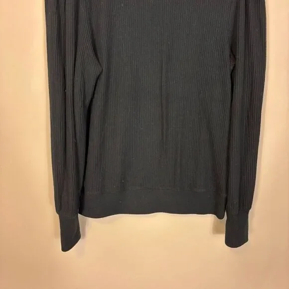 J. Crew Black Mock Neck Ribbed Long Sleeve Top Small - Picture 4 of 6